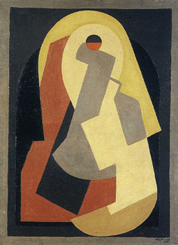 <em>Composition octogonale</em>, vers 1922<br />
Huile sur toile<br />
89,5 x 69,5 cm<br />
Collection particulière