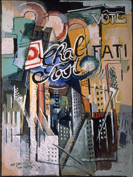 <em>Broadway</em>, 1915<br />
Huile et gouache sur carton<br />
101,8 x 76,5 cm<br />
New York, Solomon R. Guggenheim Museum